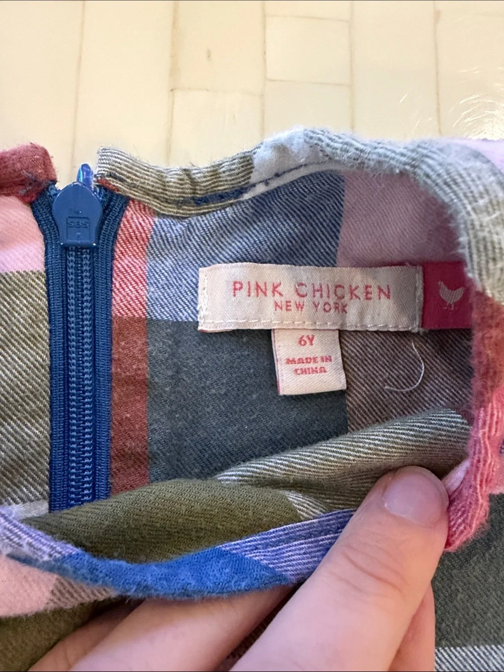 Pink Chicken playful plaid
